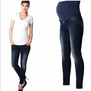 NWT NOPPIES Supermom Black Grey Paint Splatter Maternity Jeans